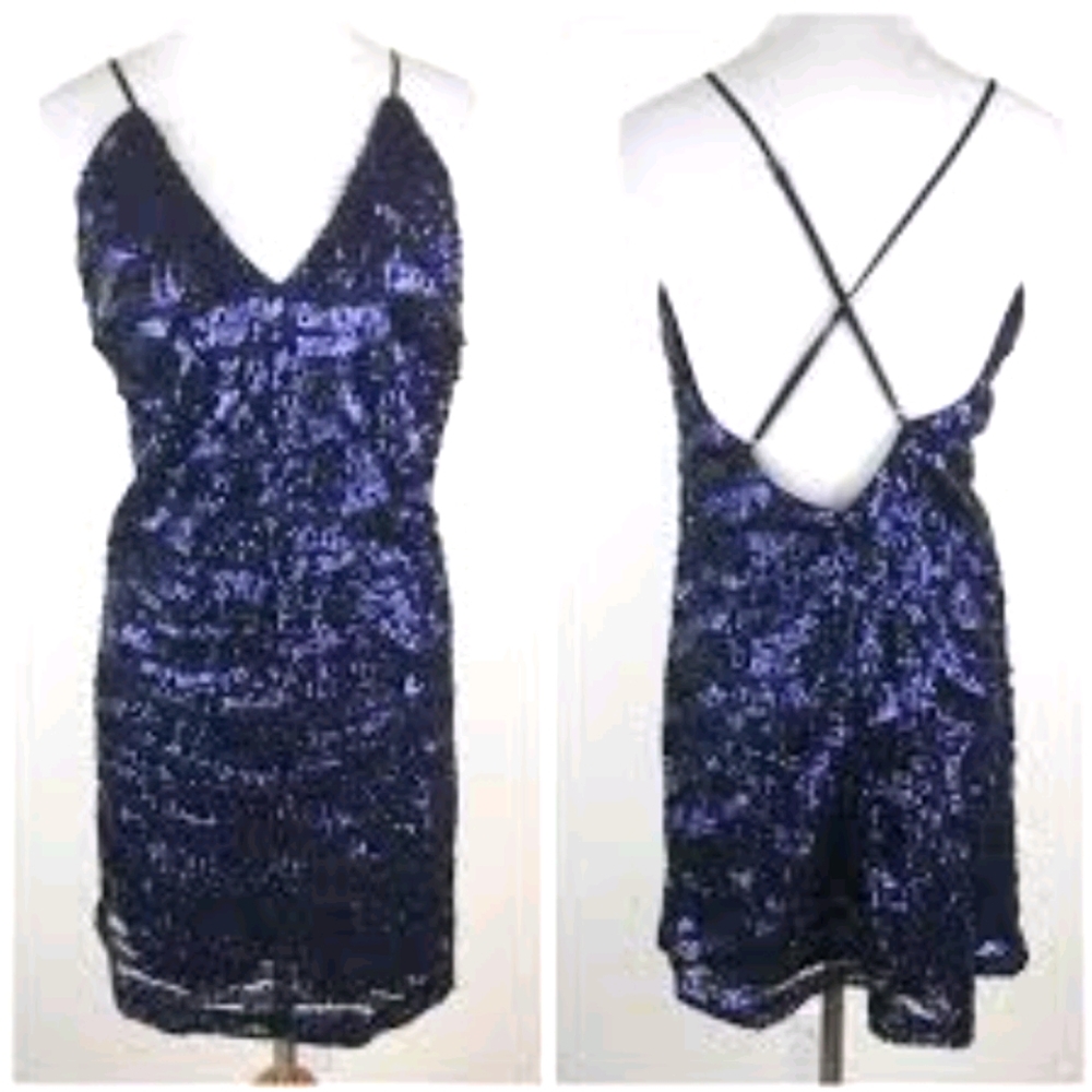 Lucy Paris Blue Sequined Party Dress